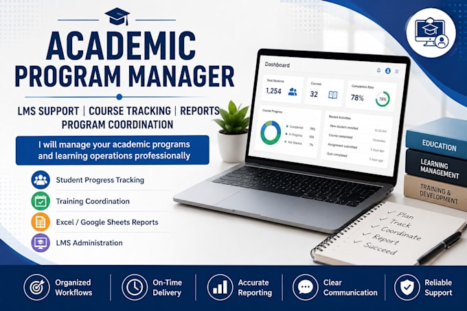 manage academic programs, lms operations,  training coordination
