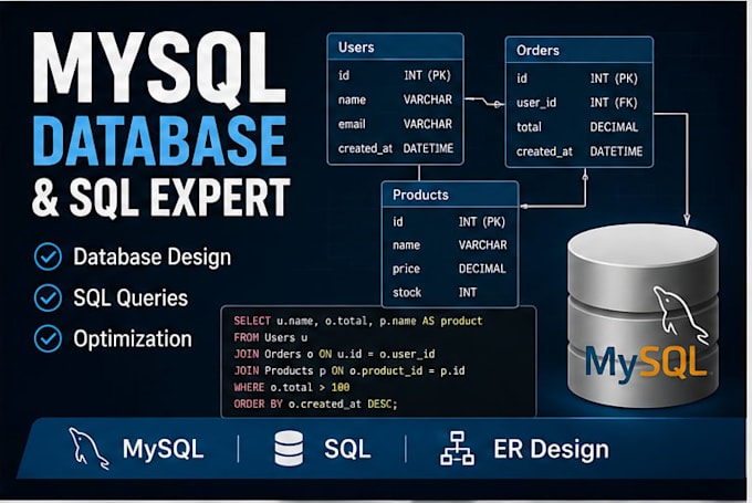 design databases and write sql queries