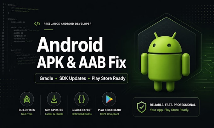 fix android app build errors and deliver apk and aab file