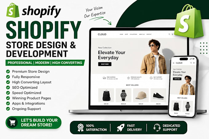 build a professional shopify store, custom theme design