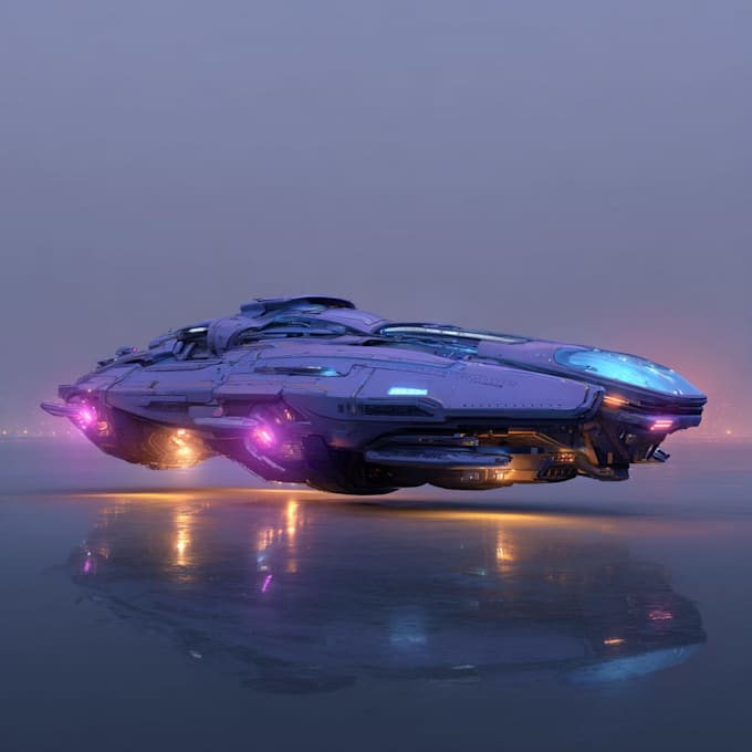 design spaceship, sci fi illustration and sci fi art