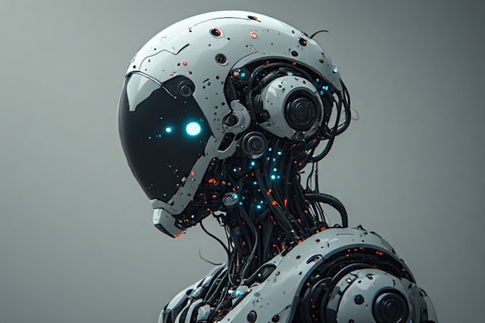 draw amazing character mecha robot illustration