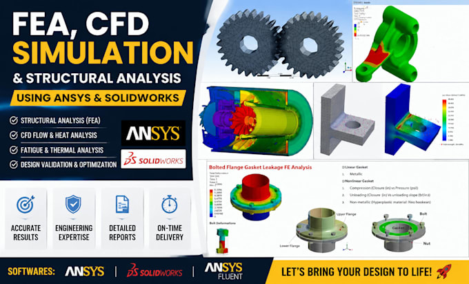 do fea, cfd simulation and structural analysis using ansys, solidwork and comsol