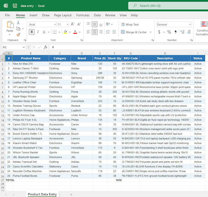 do professional data entry and excel spreadsheet work