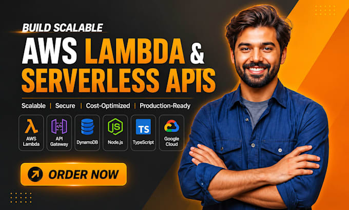 build AWS lambda serverless API, nodejs backend and google cloud solutions