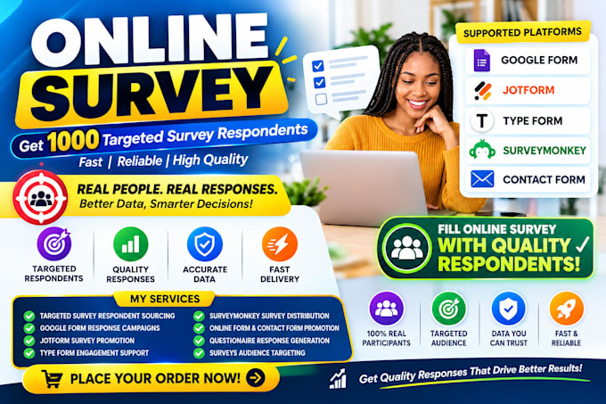 get 1000 targeted survey respondents for google forms and jotform