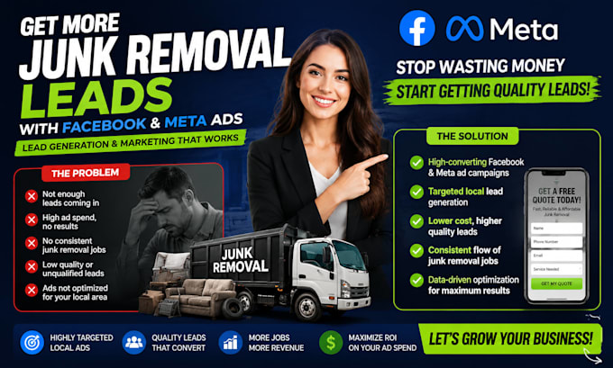 run facebook and meta ads for junk removal lead generation and marketing