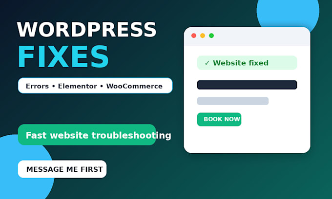 fix wordpress, elementor, woocommerce errors