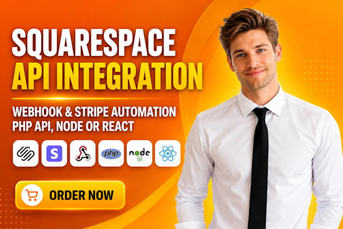 squarespace API integration, webhook and stripe automation php api node or react