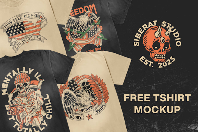 hand draw tshirt design with vintage tattoo style