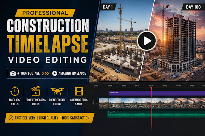 create professional construction timelapse videos from your footage