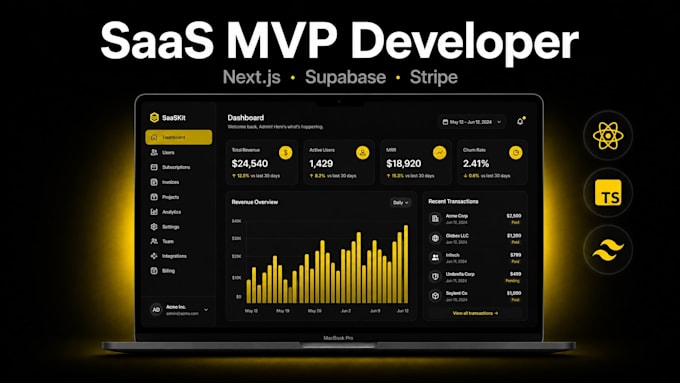 build your saas mvp or startup web app using next js and supabase