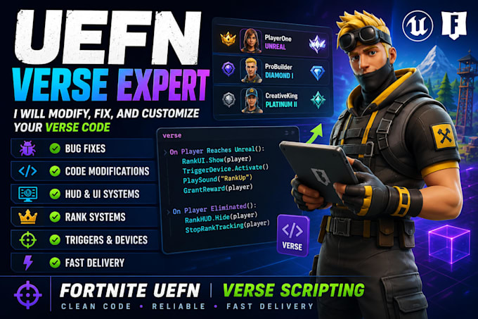 modify, fix, optimize, and customize your uefn verse code