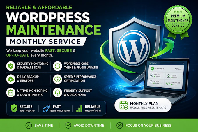 do wordpress maintenance service, security, monthly care