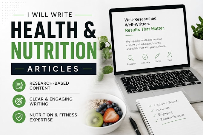 write health and nutrition articles