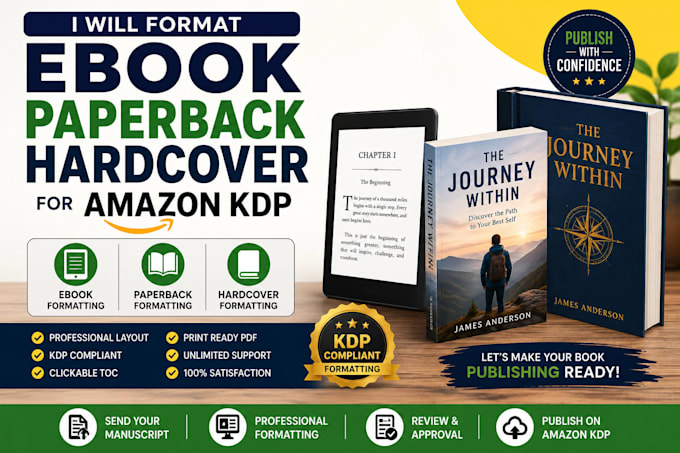 format ebook paperback hardcover for amazon KDP