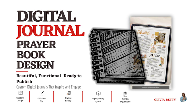 design a christian devotional journal, prayer journal, bible study on canva