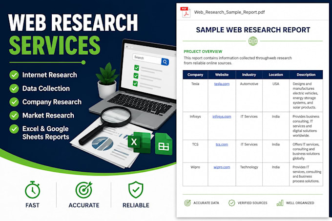 do web research, internet research, and data collection