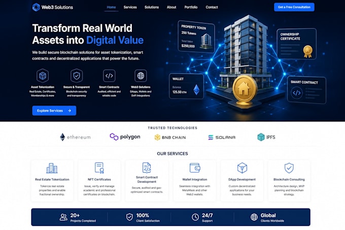 develop real estate and real world asset tokenization solutions