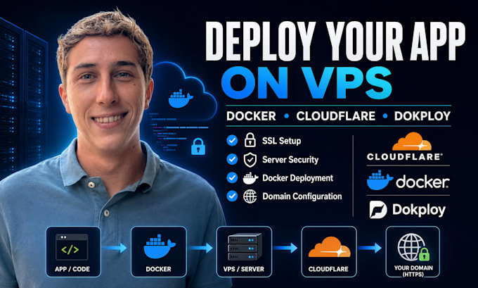 deploy your app on a vps with docker, cloudflare and secure access