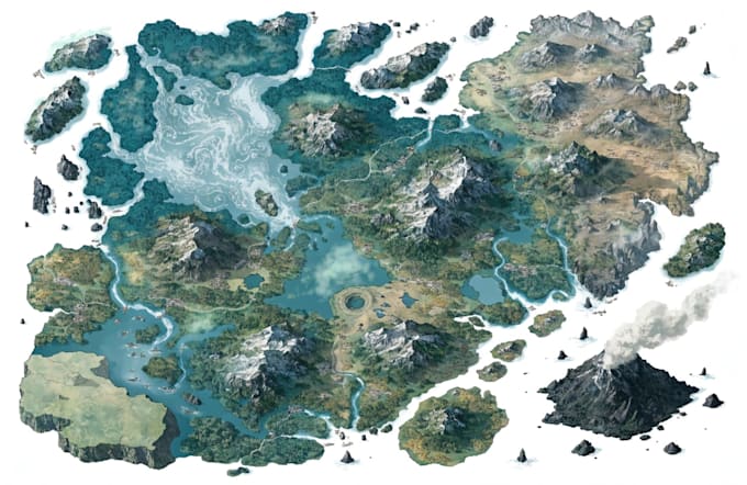 a custom fantasy world map for books, games, and maps