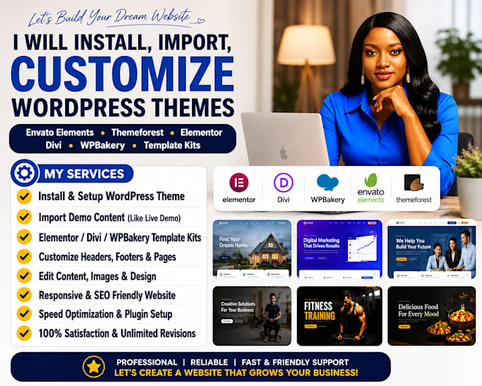 install envato elements kit , themeforest and wordpress themes, divi builder