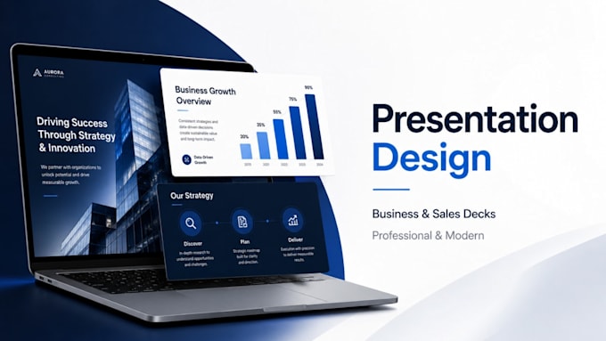 design business presentation, corporate deck and company presentation deck