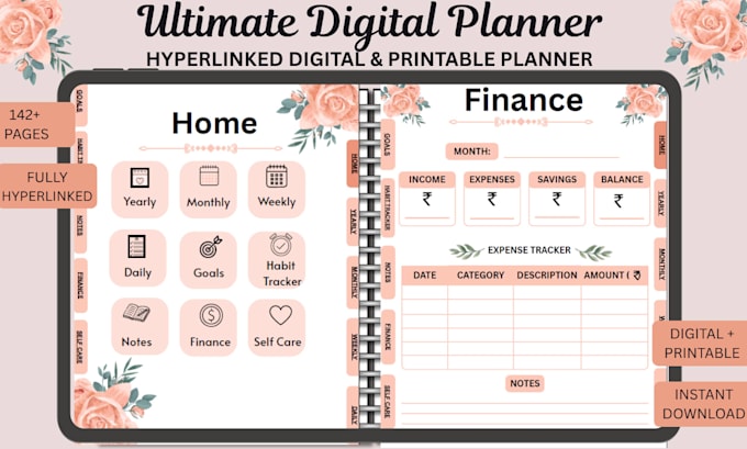 create a hyperlinked digital planner