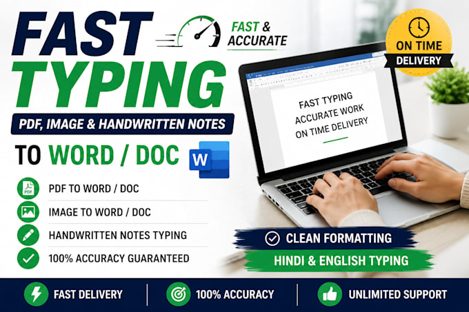 professional hindi and english typing service