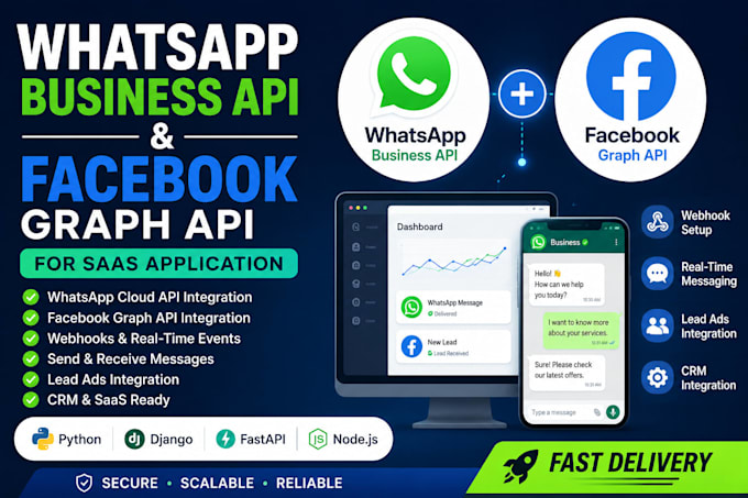 integrate whatsapp business API and facebook graph API for saas apps