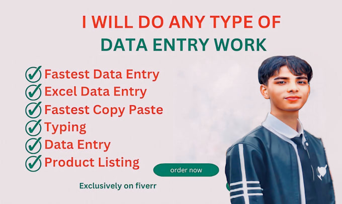 do data entry and typing in excel