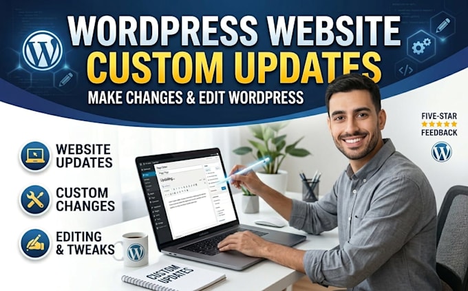 do wordpress website custom updates, make changes and edit wordpress website