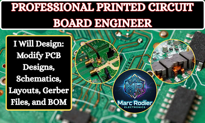 modify pcb designs, schematics, layout, gerber files and bom