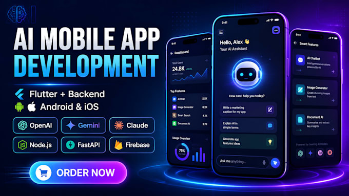 build an ai mobile app using flutter with backend