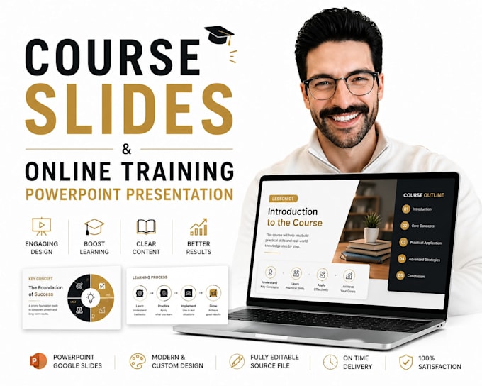design course slides and elearning online training powerpoint presentation