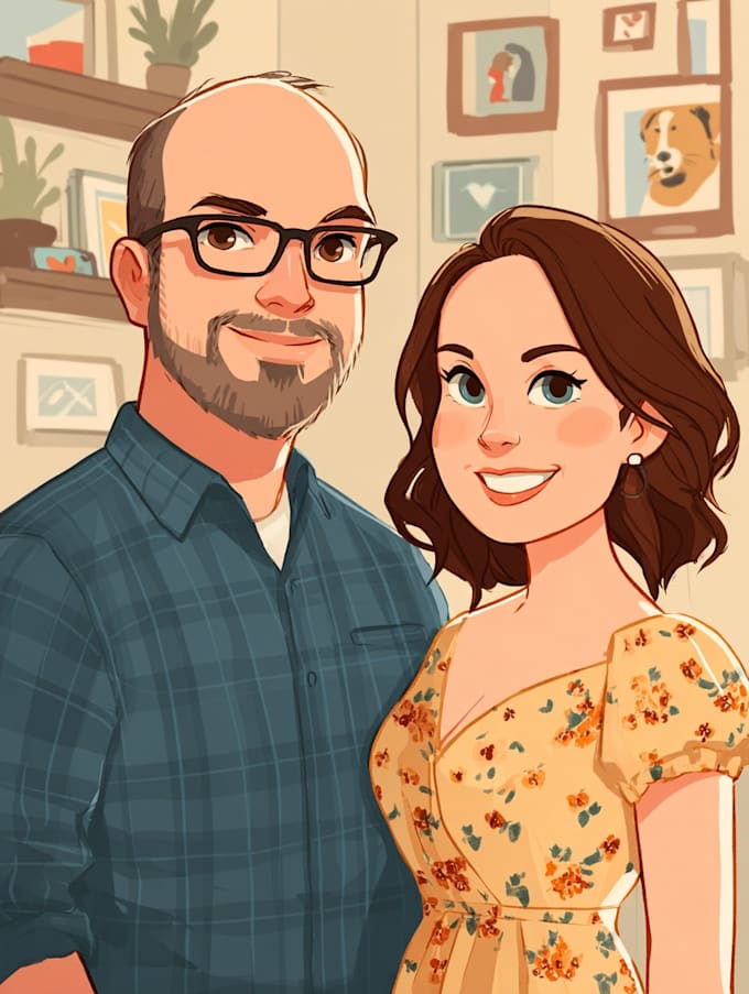 paint custom couple portrait
