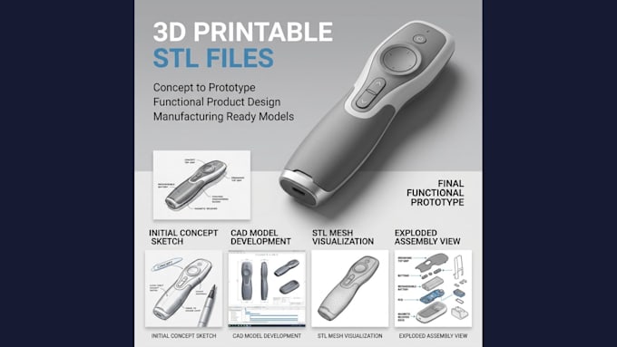 design 3d printable stl files for 3d printing and prototyping