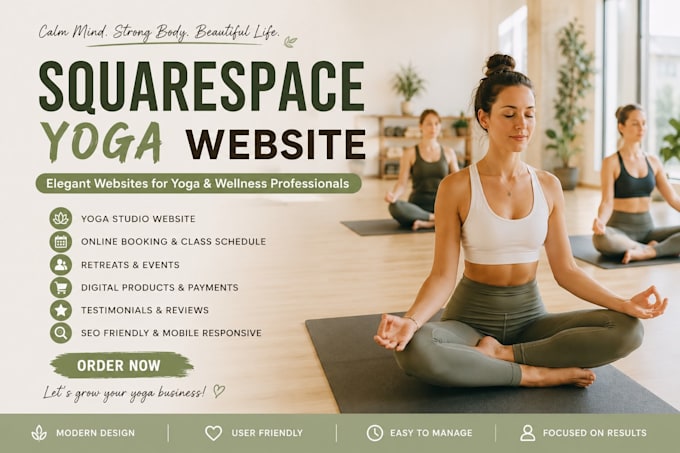 build squarespace website design for yoga and wellness
