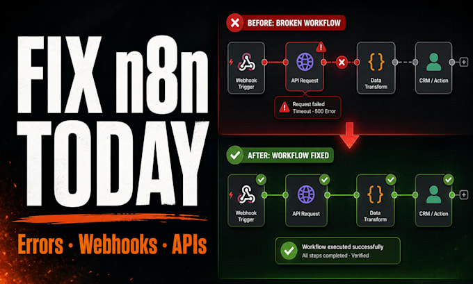 fix your n8n workflow webhook API or automation errors