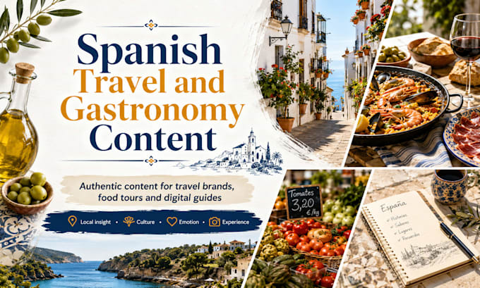 create authentic spanish travel and gastronomy content