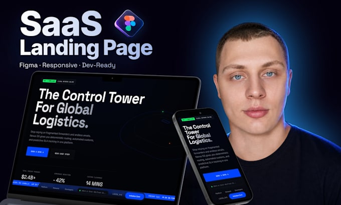 design a modern saas landing page or b2b website in figma