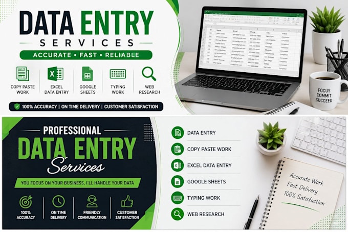 do data entry, excel and google sheets work