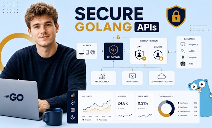 build secure golang apis with jwt, oauth2, API analytics and database integrate