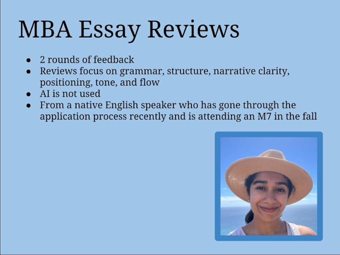 review your MBA application essays for US schools