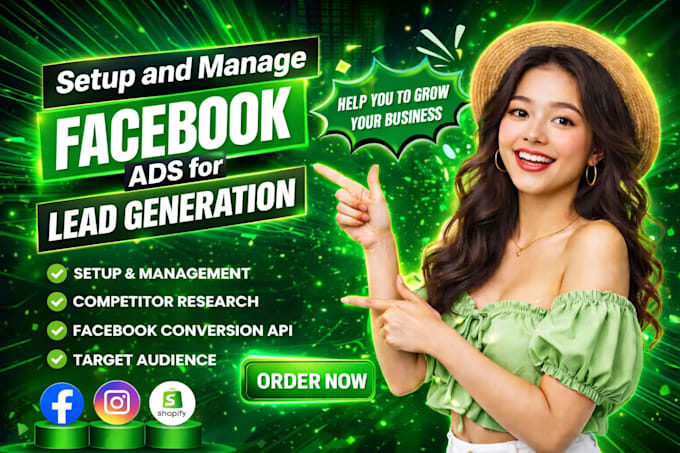 setup, manage facebook ads campaign, b2b lead generation using meta ads campaign