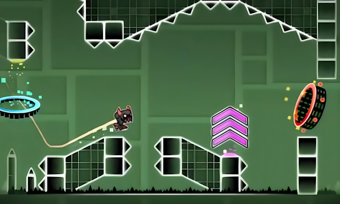 create geometry dash layout, gd gameplay, gd deco, layout, gd decoration solo