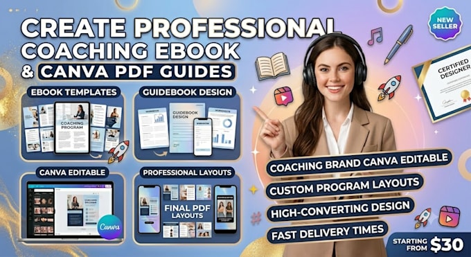 design coaching program ebook canva professional PDF guide layout