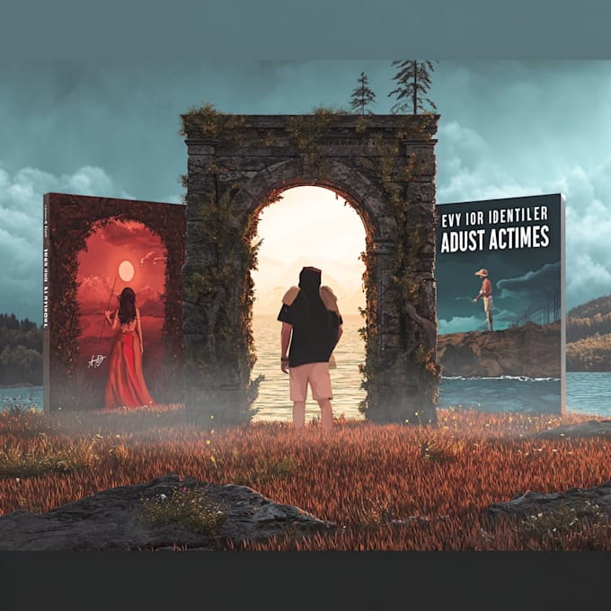 create a romantic couple illustration and cover book
