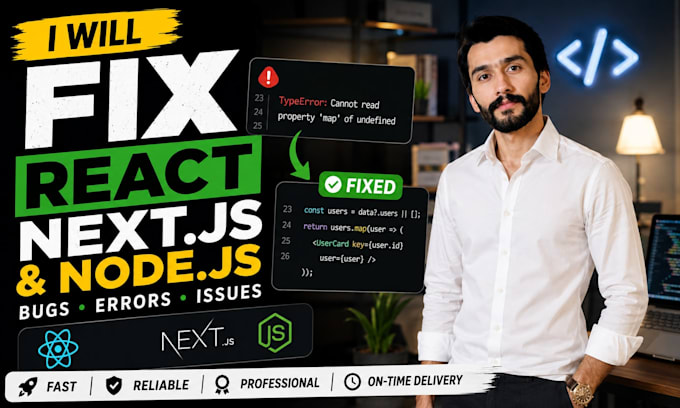 fix react, nextjs, and nodejs bugs and errors