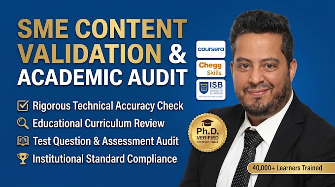 be your subject matter expert for curriculum and content validation